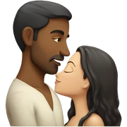 Indian man kissing white brunette girl sticker