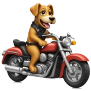 Dog riding a motorcycle sticker