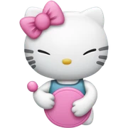 hello kitty holding pink  sticker
