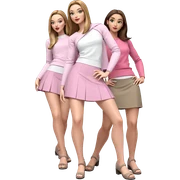 stylish trio in skirts sticker