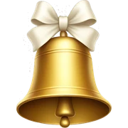 golden bell with little white bow on top sticker