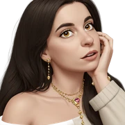 portrait of a girl with jewelry sticker