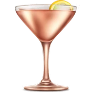 Realistic rose gold cocktail isolated single sticker