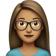 woman, long brown hair glasses sticker