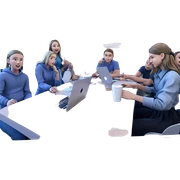 girls and boys at table sticker