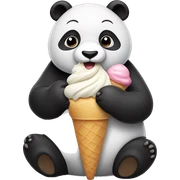 Panda eating ice cream sticker