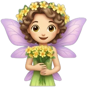 Flower fairy holding flower bouquet  sticker