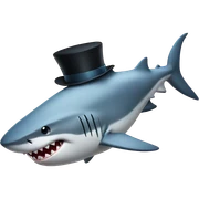 Shark with a top hat sticker