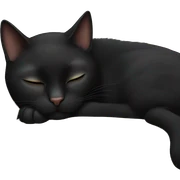 Black cat sleeping sticker