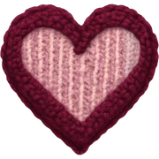knit maroon heart sticker