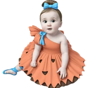 child in blue dress sticker