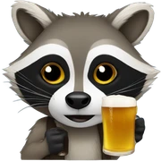 Raccoon drinking a beer sticker