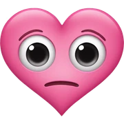 pink heart with eyes sticker