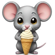 cute mouse eating ice cream sticker