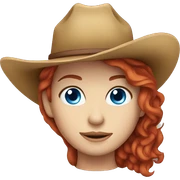 red head blue eyes cowgirl  sticker