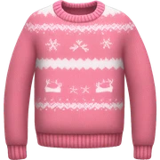 realistic pink christmas sweater with white accents  sticker