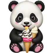 Panda eating ice cream sticker