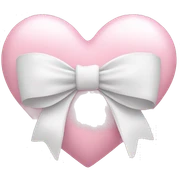 Pastel pink heart with white bow sticker