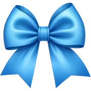Blue bow sticker