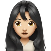 2 Asian girl with long black  hair sticker