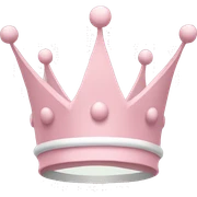 White and pastel pink crown sticker