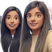 happy girls with long hair sticker