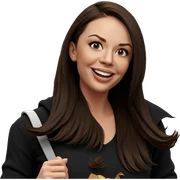 smiling girl with brown hair sticker