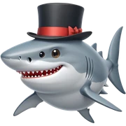 Shark with a top hat sticker