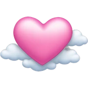 pink heart + cloud sticker