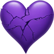 Purple broken heart sticker