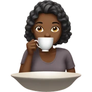 Girl sipping tea sticker