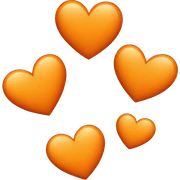 big Orange heart with two small heart sticker