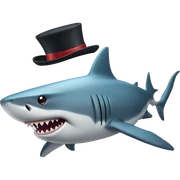 Shark with a top hat sticker