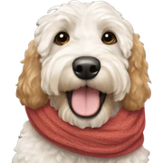 parti Goldendoodle-in-the-scarf sticker