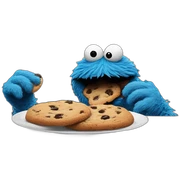 Cookie monster eating a cookie sticker