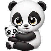 mommy panda with a baby panda sticker