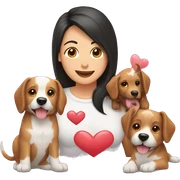 Un corazón con dentro perros sticker