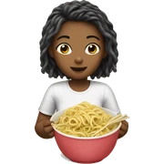 Girl eating noodles  sticker