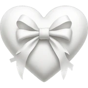 white heart with white bow sticker