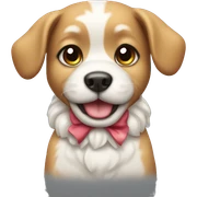 cute dog with a bow sticker