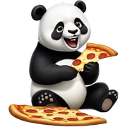 Panda eating Pizza sticker