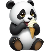 Panda eating ice cream sticker