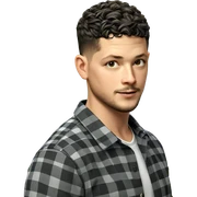 black-haired boy with facial hair sticker