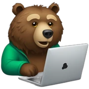 Grizzly bear on computer sticker