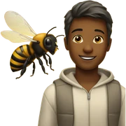 Bee turning a boy into bread sticker