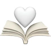 white heart with books inside sticker