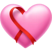Pink heart with red ribbon  sticker
