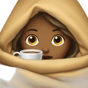 girl inside a blanket sipping coffee eyes closed sticker