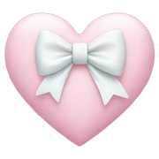 Pastel pink heart with white bow sticker