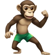 monkey playing sports sticker